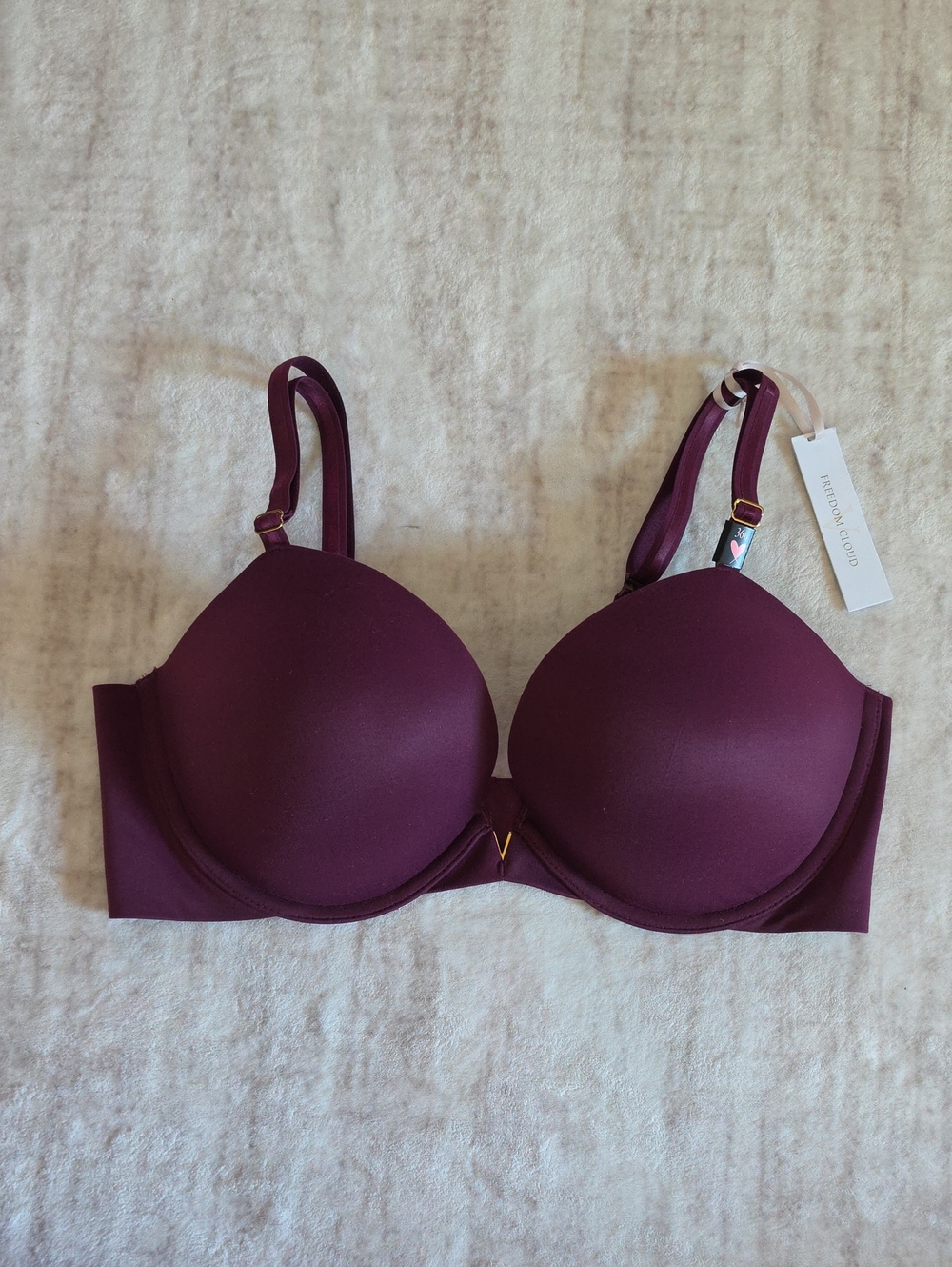 ♥️Victoria's Secret Freedom Cloud Push Up Bra Burgundy NWT ✨